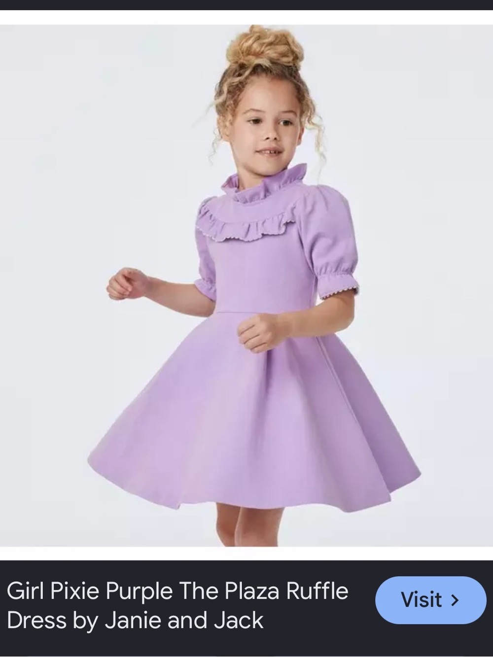 Janie and Jack Lilac Ruffle-Neck Fit-and-Flare Dress